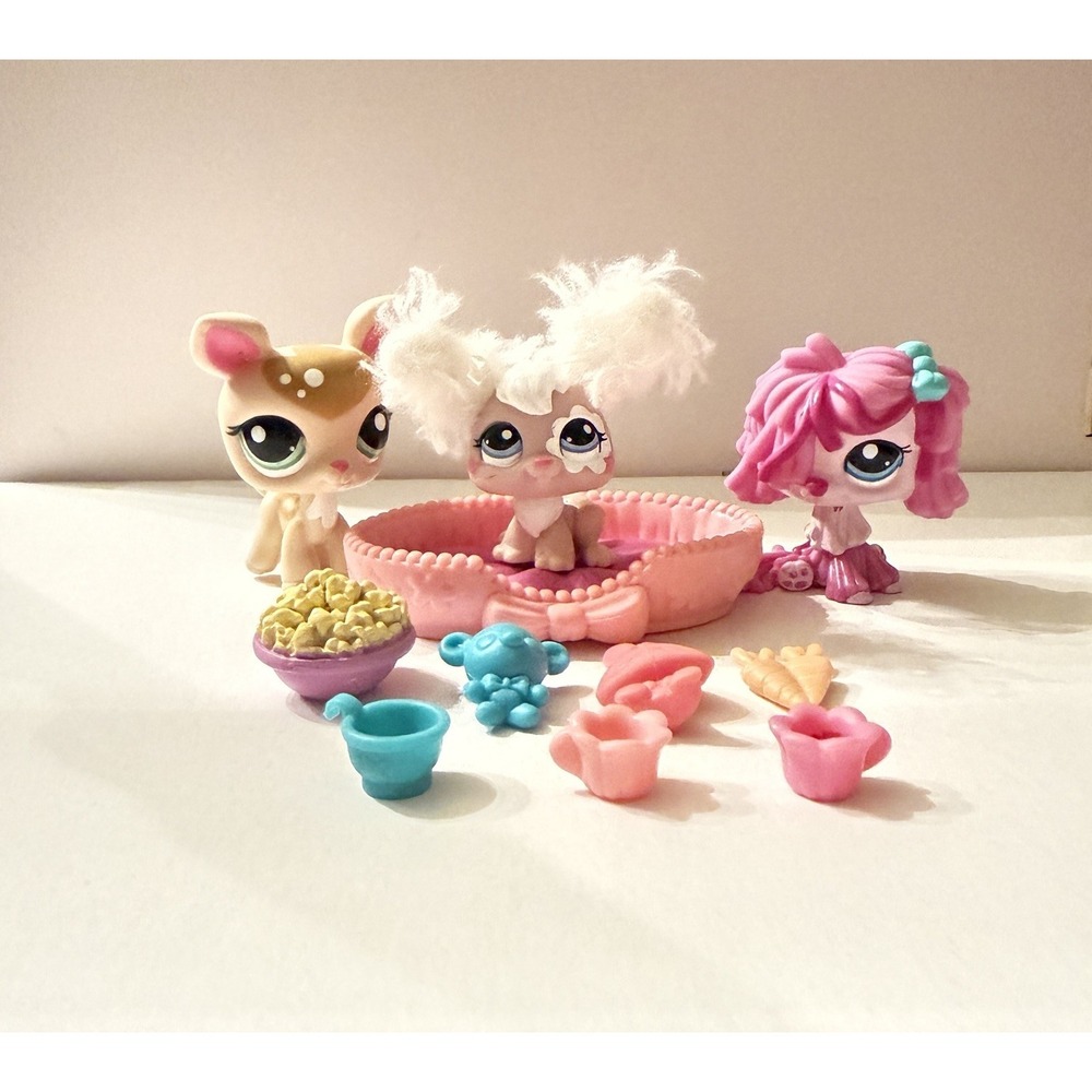 LPS Sleepy Tails Party Playset #2485 #2486 #2487 Near Complete Hasbro G2